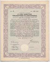 Budapest 1942. "A Magyar Királyság 3%-kal Kamatozó Törlesztéses Államadóssága" bemutatóra ...