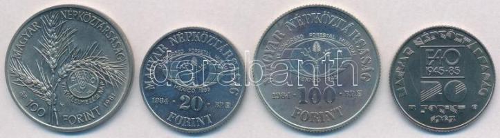 1981. 100Ft Ni "FAO I. - Világélelmezési nap" + 1984. 20Ft Cu-Ni "FAO - Védd az erdőt...