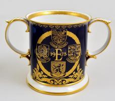 Mulberry Hall porcelán díszváza (Európa Közösség Kupája), matricás, jelzett, apró kopásokkal, díszdo...