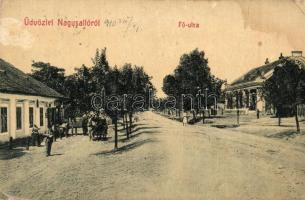 Nagysalló, Tekovské Luzany; Fő utca, üzlet. W. L. Bp. 6131. / main street, shop (EB)