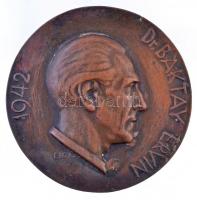 Edvi Illés György (1911-) 1942. Dr. Baktay Ervin Br plakett (72,44g/72mm) T:2 / Hungary 1942. Dr. Baktay Ervin Br plaque. Sign.: György Edvi Illés (72,44g/72mm) C:XF