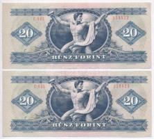 1975. 20Ft (2x) sorszámkövetők T:III szép papír