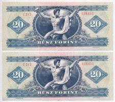 1980. 20Ft (2x) sorszámkövetők T:II
