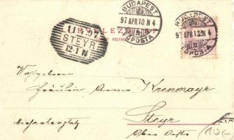 1897 (Vorläufer!) Budapest, Királyi várpalota, rakpart, Nyugati pályaudvar. Magyar Automatagyár és k...