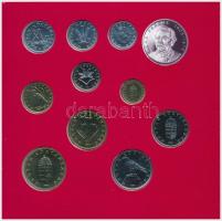 1994. 10f-200Ft (11xklf) forgalmi sor dísztokban, közte 1994. 200Ft Ag "Deák", "Magya...