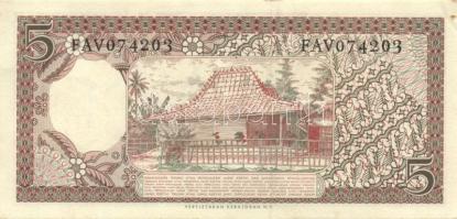 Indonézia 1958. 5R, 10R, 100R, 1000R T:I,I- + 1959. 5R, 10R T:I