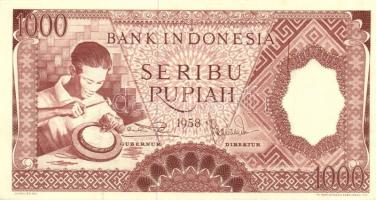 Indonézia 1958. 5R, 10R, 100R, 1000R T:I,I- + 1959. 5R, 10R T:I