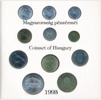 1993. 10f-200Ft (11xklf) forgalmi sor dísztokban, egylapos kiadás, benne 200Ft Ag "MNB" T:...