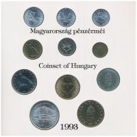 1993. 10f-200Ft (11xklf) forgalmi sor dísztokban, egylapos kiadás, benne 200Ft Ag "MNB" T:...