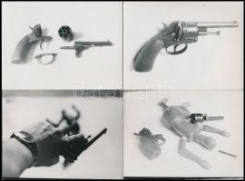 5 db pisztolyokat ábrázoló fotó, 9x12 cm