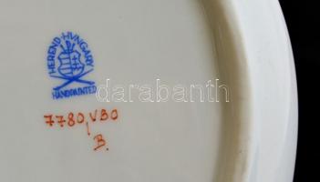 Herendi Viktória mintás porcelán tálka, kézzel festett, jelzett, hibátlan, 9,5x7,5 cm