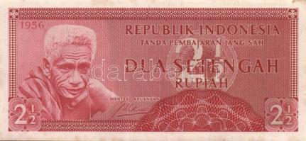 Indonézia 1954. 1R T:I + 1956. 1R, 2 1/2R pár T:I-,II+ Csak egyszer hajtva, törve nem!
