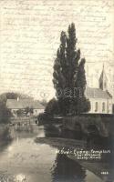 1904 Mosonmagyaróvár, Magyaróvár, Altenburg; Evangélikus templom, lajta part híddal. photo