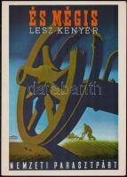 Konecsni György: És mégis lesz kenyér - Nemzeti Parasztpárt, 1945-ös plakát modern másolata, 33x24 cm