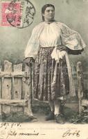 Román paraszt leány / Rumanisches Bauern Mädchen / Romanian peasant girl. TCV card (kissé ázott rész / slightly wet damage)