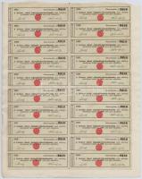 Budapest 1895. "A Lechner Rákosi Téglagyár-Részvénytársaság" részvénye 100Ft-ról, szárazpe...