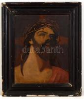 Jelzés nélkül: Krisztus a kereszten, olaj, karton, fa keretben, 42×30,5 cm