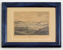 cca 1850 Szász-Sebes Ludwig Rohbock (1820-1883): acélmetszete, papír, apró szakadással, üvegezett keretben/ Engraving 14x18 cm