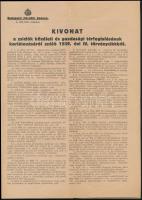 1939 Kivonat a zsidótörvényből a Budapesti Mérnöki Kamara két kiadványa. 8p.