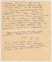 Ferenczy Béni (1890-1967) szobrászművész saját kézzel írt levele egy általa tervezett érem verési mu...