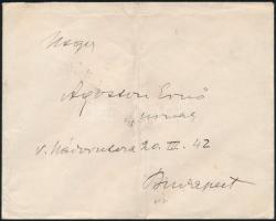 1923 Rákosi Jenő (1842-1929) író saját kézzel írt levele Ágoston Ernő (1889-1957) festő, grafikusnak