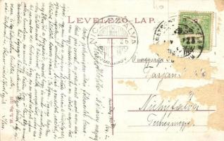 Detta, Ghedu, Deta; Kratzer liget, Milleniumi emlékszobor. W. L. Bp. 1117. / Kratzer-Park mit dem Mi...