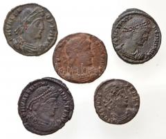 5db-os vegyes római rézpénz tétel a Kr. u. IV. századból T:2,2-,3 5pcs of Roman copper coins from the 4th century AD C:XF,VF,F