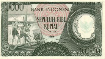 Indonézia 1964. 10.000R címerrel T:I