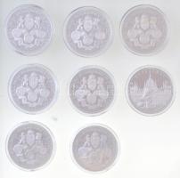 1998. "Pest, Buda, Óbuda Egyesítésének 125. évfordulójára"  8db-os Ag emlékérem sorozat; B...