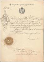 1936 Lázár Andor igazságügyminiszter aláírása tanácsosi kinevezésen