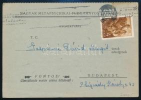 1944 Magyar Metapsychikai Tudományos Társaság elnökségének levele, a zsidó tagok kiléptetéséről