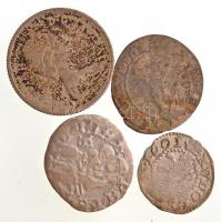 4db-os vegyes magyar és külföldi rossz tartású ezüstpénz tétel T:3 4pcs of various silver coins in bad condition C:F