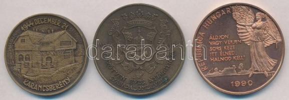 3db-os Br emlékérem tétel, benne 1971. "MÉE Salgótarjányi csoport / Hazánk felszabadulásának 35...