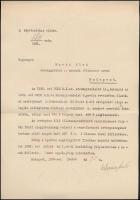 1933 Almásy László, a képviselőház elnökének aláírása hivatalos levélen