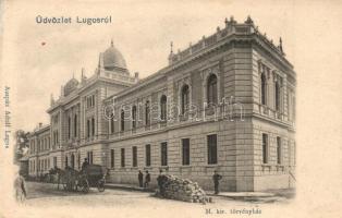 Lugos, Lugoj; M. kir. Törvényház. Auspitz Adolf kiadása / court (r)