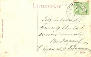 Szászrégen, Reghin; Maros folyó. 1636. Hübner Ignácz kiadása / Maros Fluss / Mures River (EK)