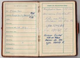 1942 Dr. Farkas Imre aljegyző, tiszte kézzel írt hadi naplója a fronton vezetve. január 1-től augusztus 28-ig vezetve. Bőrkötéses noteszben.
