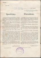 1946-47 Csehszlovák-magyar lakosságcsere a Felvidéken. Kitelepített család dokumentumai. 9 db