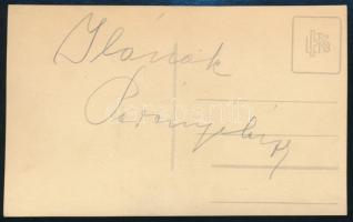 Perényi László (1910-1993) színész aláírása az őt ábrázoló fotó hátoldalán