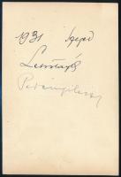 Perényi László (1910-1993) színész és Lehotay Árpád (1896-1953) színész aláírása az őket ábrázoló fo...