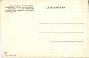 Budapest V. Piaristák gimnáziumának udvarán, növendékek. Hátoldalon részlet az iskola történetéből. ...