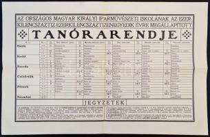 1911 Az Országos Magyar Királyi Iparművészeti Iskola nappali és esti képzéseinek tanórarendjei az 19...