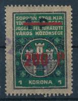 1945 Sopron városi illetékbélyeg 200 P / 1 P / 1 K