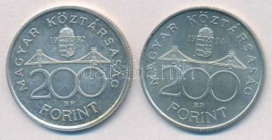 1992-1994. 200Ft Ag "MNB/Deák" (2x) T:1-,2