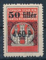 1944 Sopron városi illetékbélyeg 4,60 P / 50 f eredeti enyvezéssel