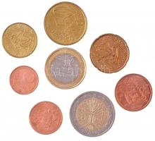 Franciaország 1999-2002. 1c-2E (8xklf) forgalmi sor T:1-,2 France 1999-2002. 1 Cent - 2 Euro (8xdiff) coin set C:AU,XF