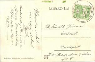 1910 Ruttka, Vrutky; Vág folyó a vasúti híddal, gőzmozdony. Felvidéki Magyarság Nyomda kiadása / Riv...