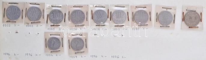 ~237db-os vegyes külföldi érme tétel gyűrűs mappában papírlapokra rögzítve, közte Amerikai Egyesült ...