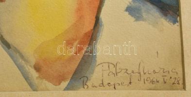 Pálczer Mária (?-?): Női portré. Akvarell, papír, jelzett, üvegezett keretben, 24,5x15,5 cm