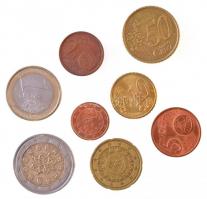 Portugália 2002-2006. 1c-2E (8xklf) forgalmi sor T:2 Portugal 2002-2006. 1 Cent - 2 Euro (8xdiff) coin set C:XF